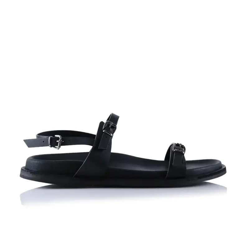 Lola Leather Sandals In Black 1