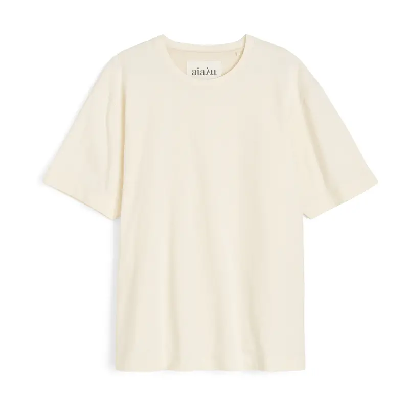 Lui Circular Ribbed Tee – Pure Ecru 1