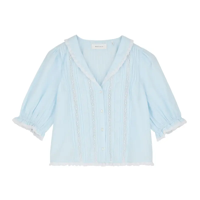 Magnolia Light Blue Short-Sleeve Blouse 1