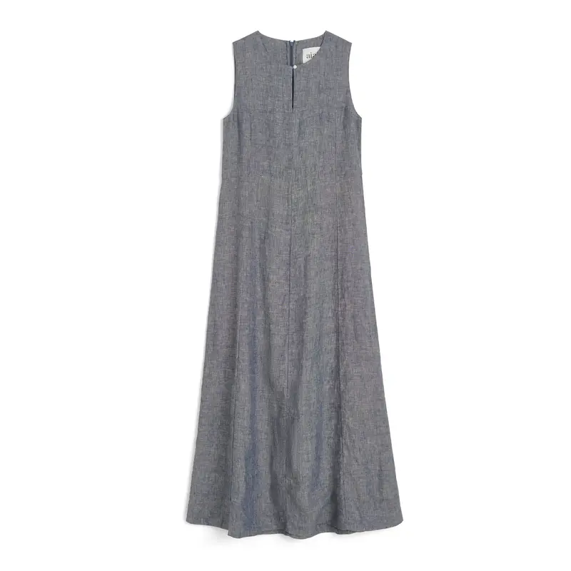 Martha Linen Dress In Night Sky 1