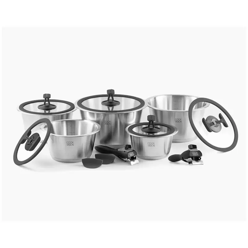 Mega-Nesto 14-Piece Cookware Set – Stainless Steel Pots And Pans (16–24 Cm) 1