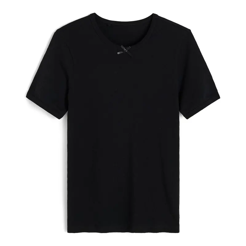 Messhu Black Crew Neck T-Shirt 1
