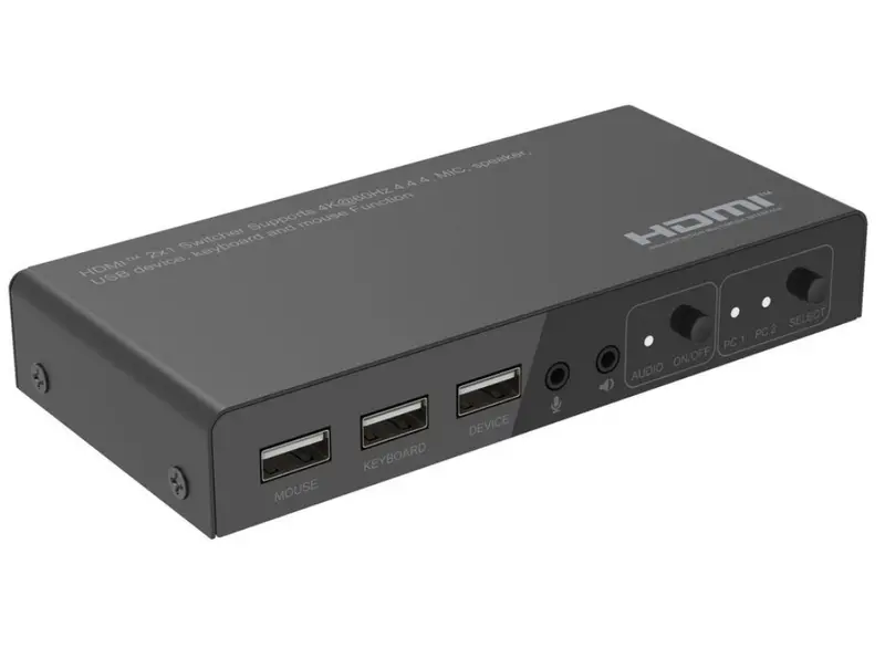 Microconnect 2-Port 4K@60Hz Hdmi Kvm Switch – Hdcp 2.2/1.4, 18Gbps (Mc-Hdmikvm0201-4K) 1