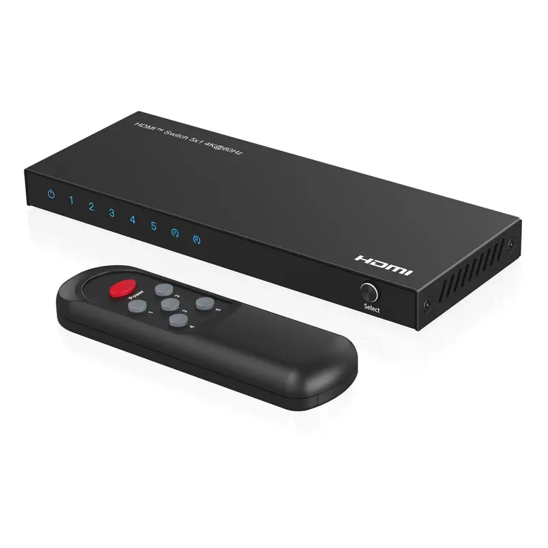 Microconnect 5-Input 4K@60Hz Hdmi Switch With Hdcp 2.2 And Remote Control | Mc-Hdmiswitch0501-4K 1