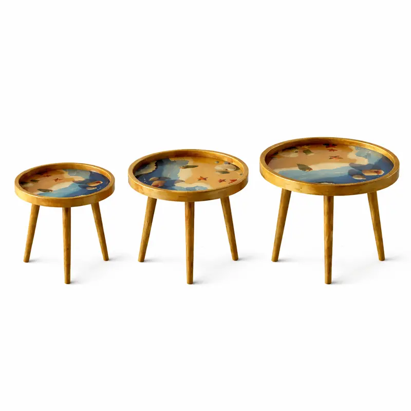 Mid-Century Inspired Nesting Coffee Tables – Set Of 3 Handcrafted Wooden Pieces 1