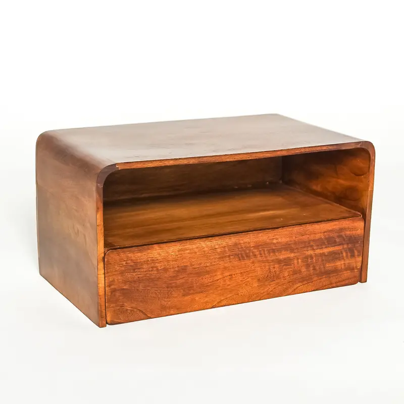 Modern Floating Wall Shelf With Built-In Drawer – 18" Wooden Storage Unit 1
