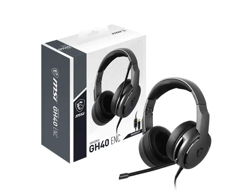 Msi Immerse Gh40 Enc Wired Gaming Headset – Noise-Cancelling Mic, Lightweight Build, Plug-And-Play 1