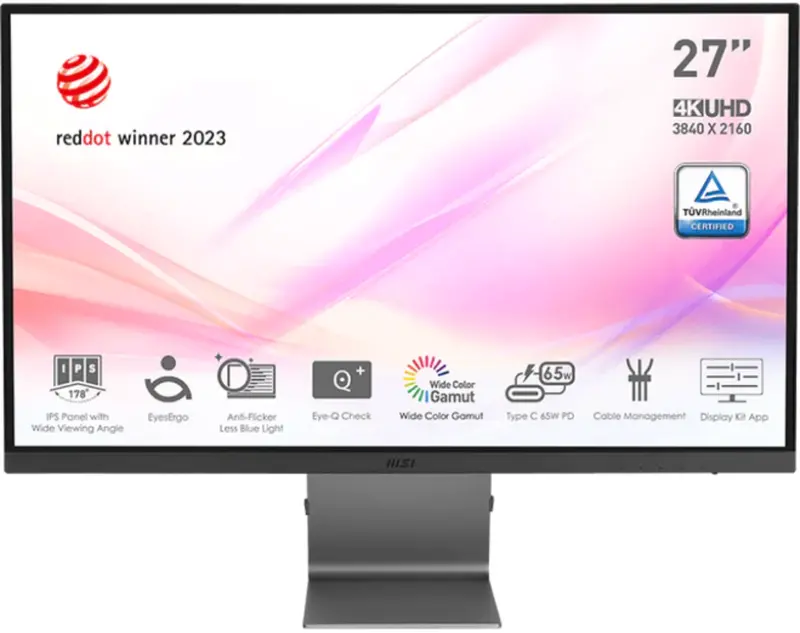 Msi Modern Md271Ul 27-Inch 4K Ultra Hd Ips Monitor – 60Hz, Wide Viewing Angles, Slim Profile 1