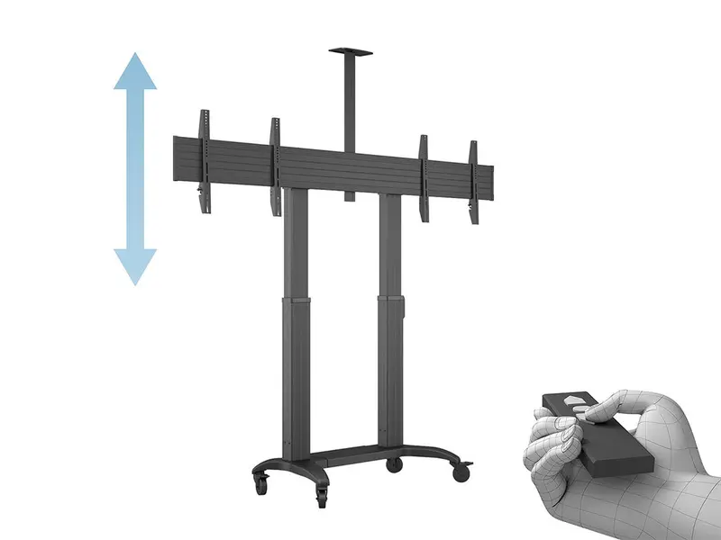 Multibrackets M-Series Motorized Dual-Screen Floor Stand – Public-Use Design For 60–75" Displays 1