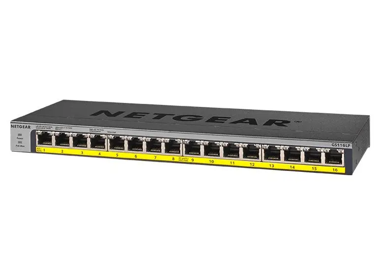 Netgear Gs116Lp-100Eus: 16-Port Gigabit Unmanaged Poe+ Switch With Flexpoe Technology (76W) 1