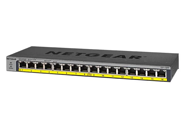 Netgear Gs116Pp-100Eus 16-Port High-Power Gigabit Unmanaged Poe+ Switch 1