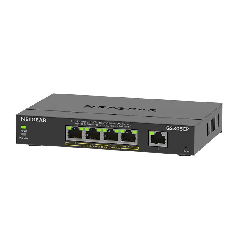 Netgear Gs305Ep-100Uks: Compact 5-Port Gigabit Poe+ Unmanaged Switch — 63W Total Power Budget 1