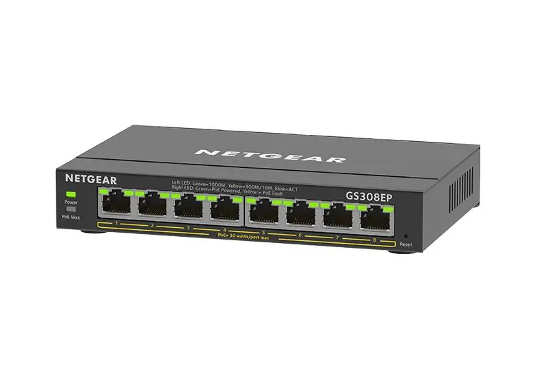 Netgear Gs308Ep: Budget-Friendly 8-Port Gigabit Poe+ Unmanaged Switch With 63W Power 1