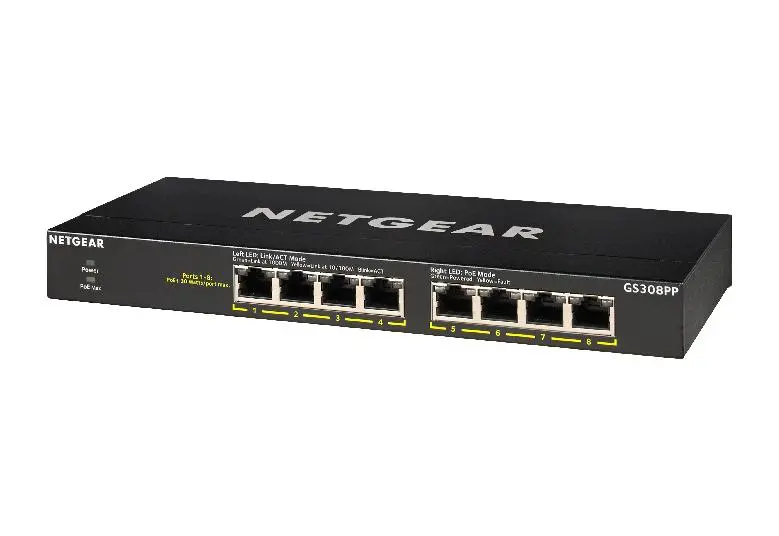 Netgear Gs308Pp-100Eus 8-Port Soho Gigabit Unmanaged Poe+ Switch (83W) 1