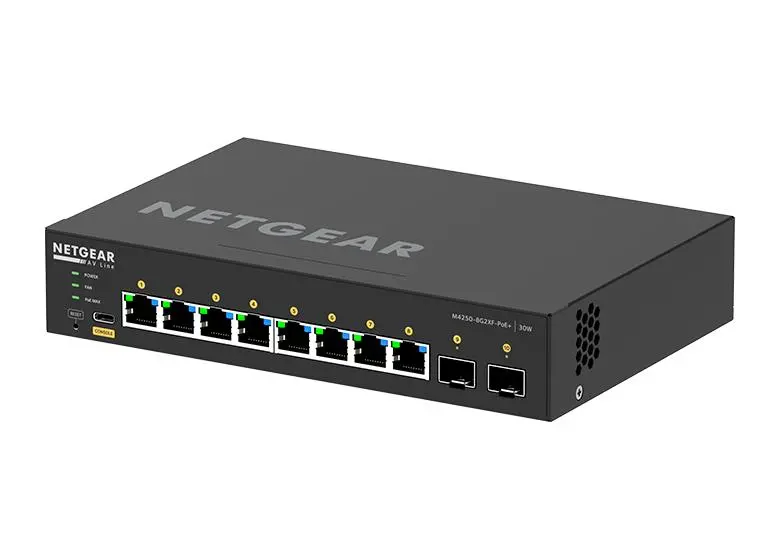 Netgear Gsm4210Px-100Eus: Av-Optimized M4250 Series Managed Switch — 8X Poe+, 220W, 2X Sfp+ 1