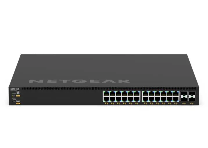 Netgear Gsm4328-100Nes: 24-Port Gigabit Poe+ Layer 3 Switch (Base 648W, Expandable To 720W), 4X Sfp+ 1