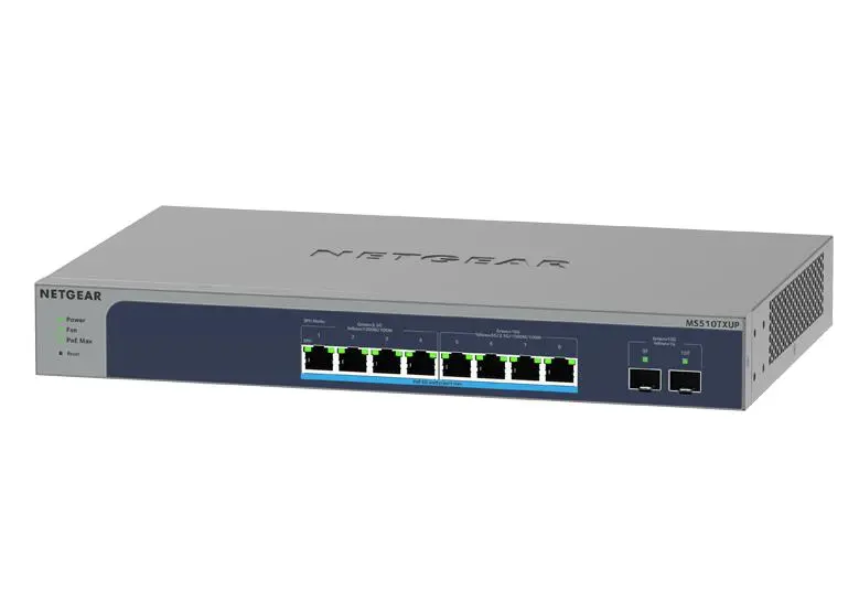 Netgear Ms510Txup-100Eus 8-Port Ultra60 Poe++ Smart Switch – 10G & Multi-Gig With 2 Sfp+ 1