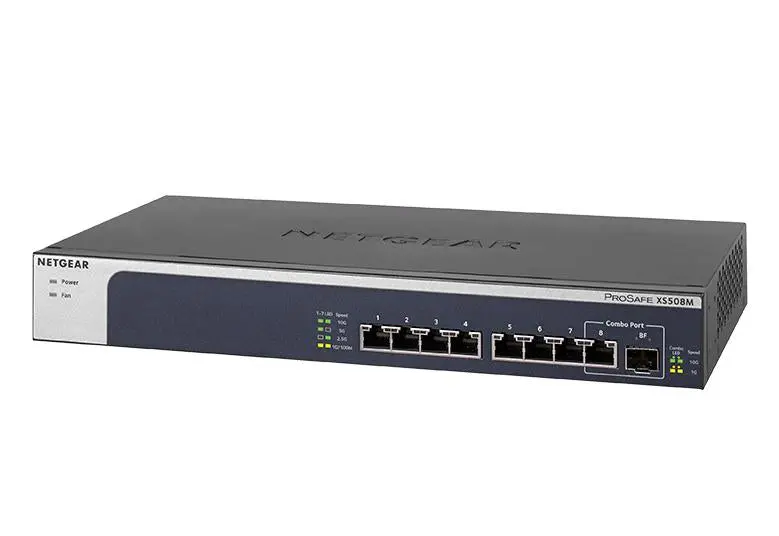 Netgear Xs508M-100Eus: 8-Port Unmanaged Multi-Gig Switch Supporting 10G/5G/2.5G/1G/100M Auto-Negotiation 1