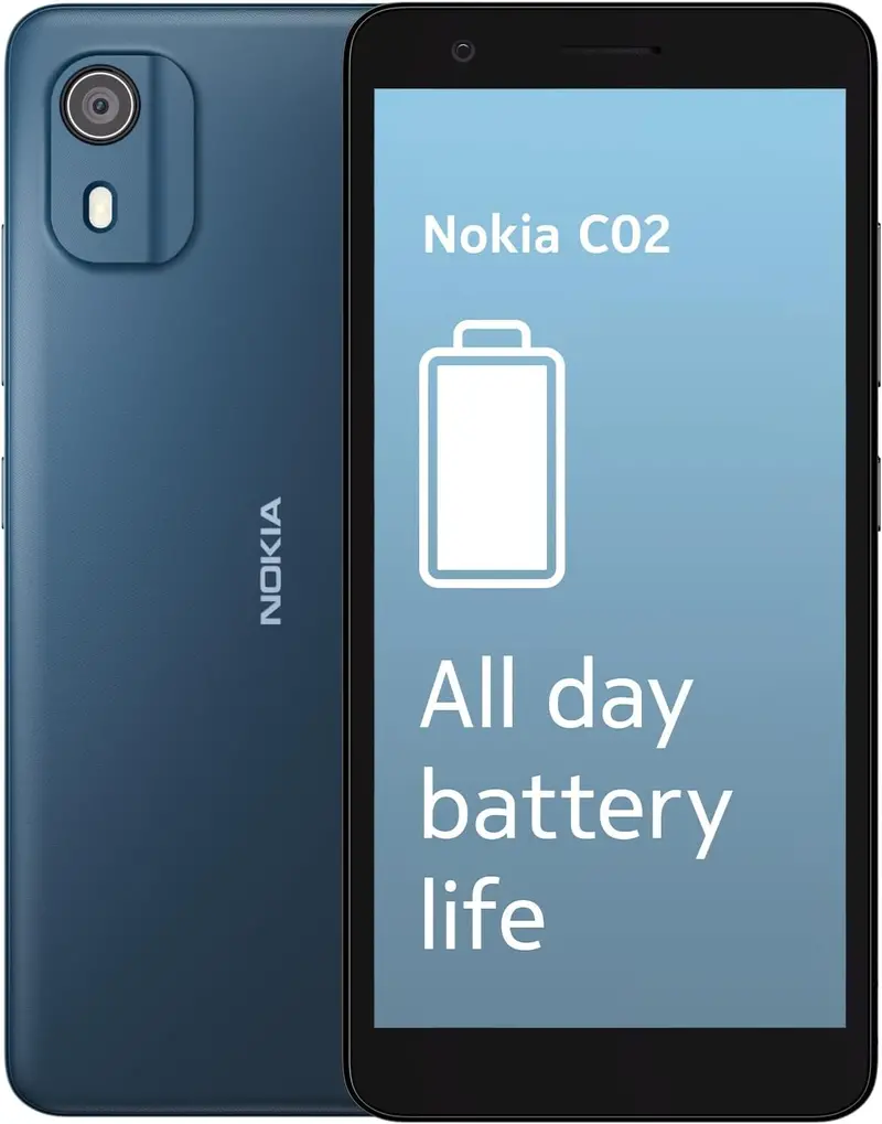 Nokia C02 Cyan Smartphone – 5.45-Inch Hd+, Android 12 Go, 4G Lte, 2Gb Ram, 32Gb Storage, 3000Mah | Sp01Z01Z3081Y 1