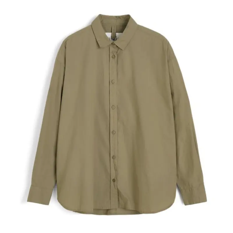 Olive Garden Button-Down Shirt – Earth-Tone Cotton Twill 1