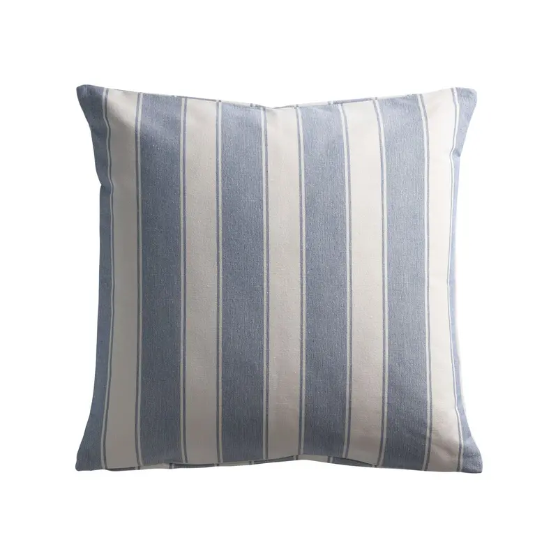 Oversized Denim Blue & White Striped Cushion (60X60 Cm) 1