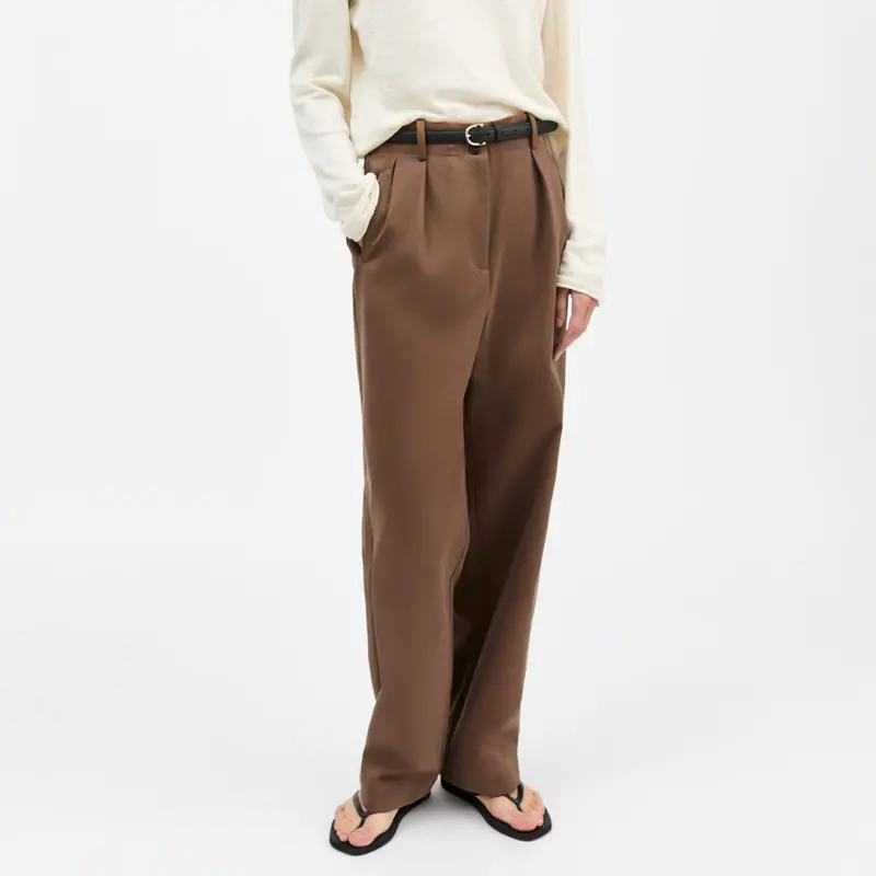 Painter-Inspired Wide-Leg Trousers – Brown 1