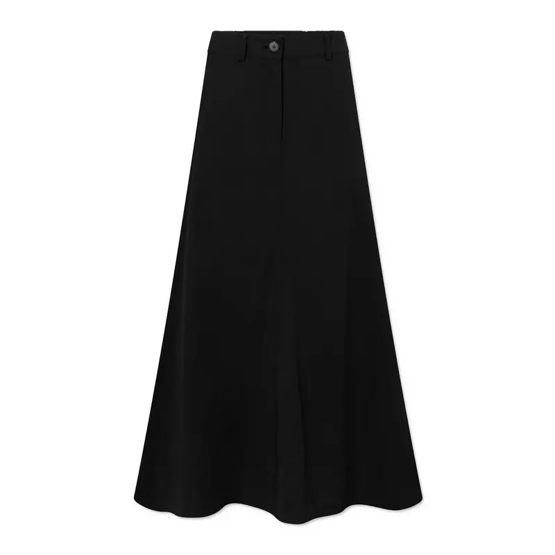 Palila Modal-Poplin Midi Skirt In Black 1