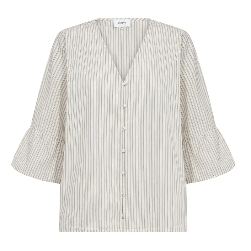 Perrin 2 Sleeveless Top In White And Cream Combi Stripe 1