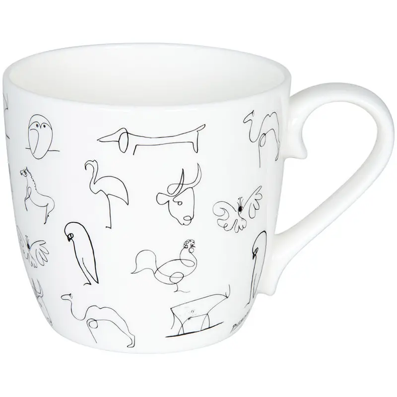 Picasso-Inspired Animal Print Ceramic Mug – 425 Ml 1