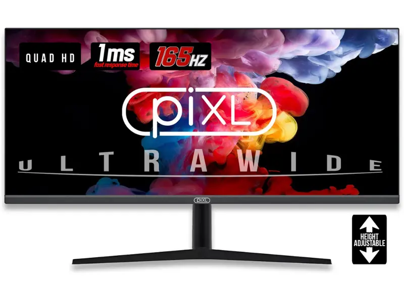 Pixl Cm34G3 – 34" Uwqhd Curved Desktop Monitor, 165Hz, 1Ms 1