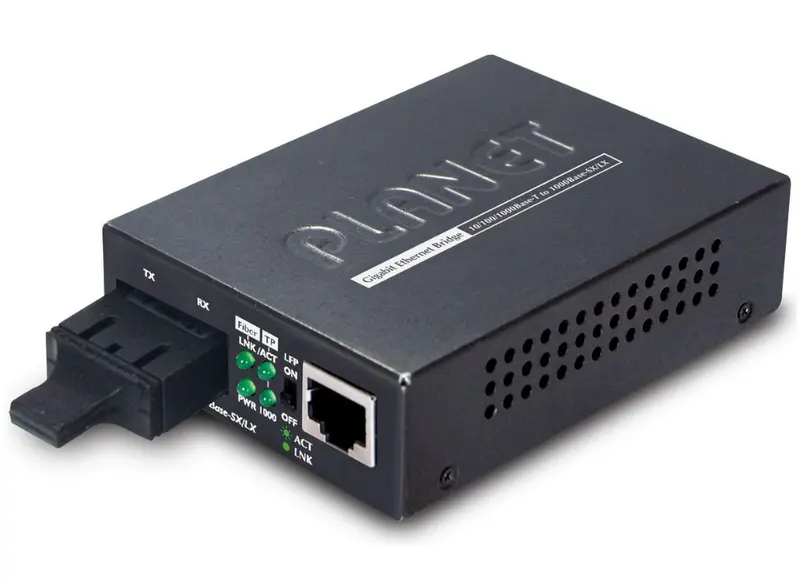 Planet Gt-802S Gigabit Media Converter: 10/100/1000Base-T To 1000Base-Sx (Sc, Single-Mode) 1