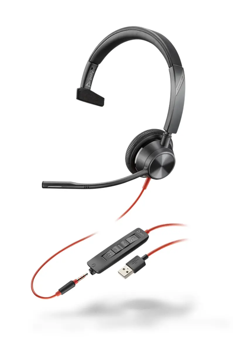 Poly Blackwire 3315 Usb-A Wired On-Ear Headset – Model 213936-01 1