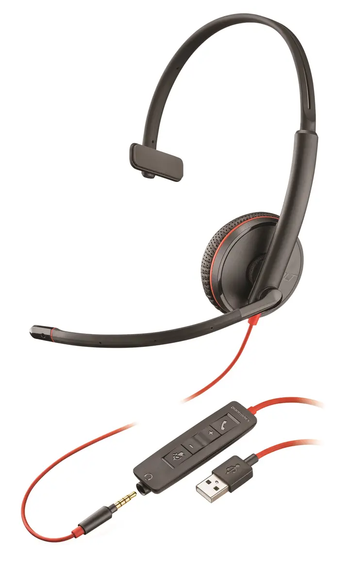 Poly Blackwire C3215 Usb-A Wired Headset – Uc-Optimized Mono Headset 1