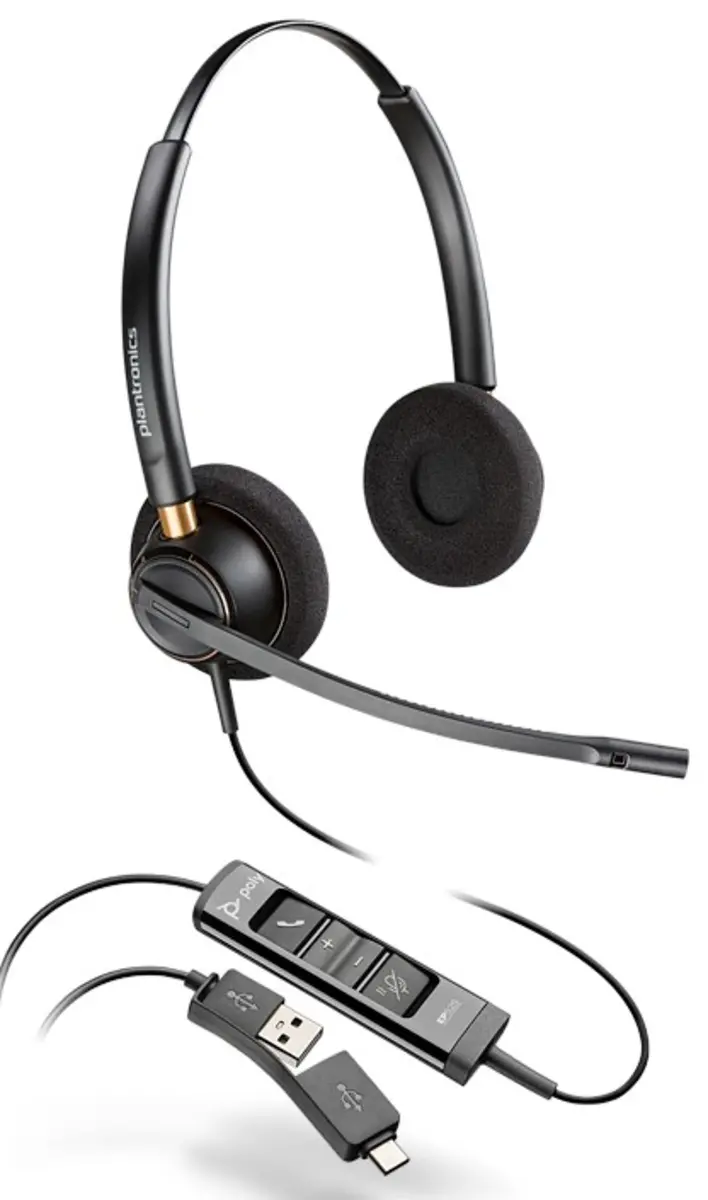 Poly Encorepro 525 Usb-A Stereo Headset For Contact Centers | 218274-01 1