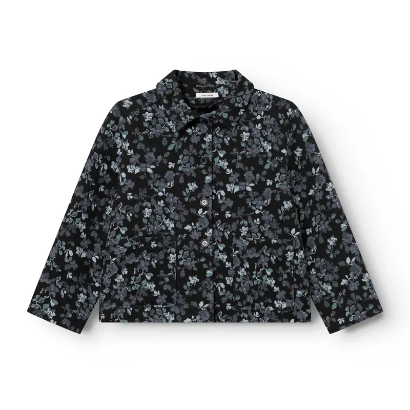 Presley Floral-Print Utility Jacket In Blue 1