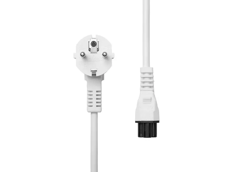 Proxtend 1-Meter Angled Schuko To C5 Power Cord – White 1