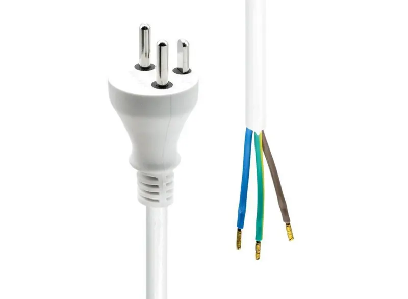 Proxtend 3-Meter Denmark Type K To Open-End Power Cord – White 1