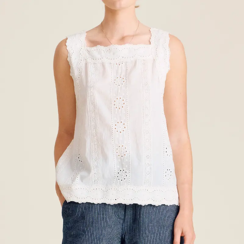 Puerto Paez Sleeveless Blouse – Egret White 1