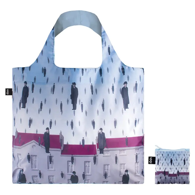 Recycled Grocer Bag Featuring Magritte’S Golconda, 50X42/69 Cm 1