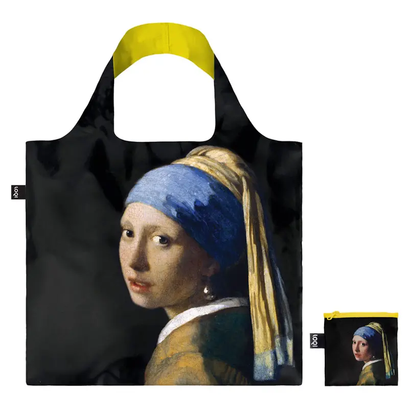 Recycled Grocery Tote Bag: Girl With A Pearl Earring By Vermeer, 50X42/69 Cm 1