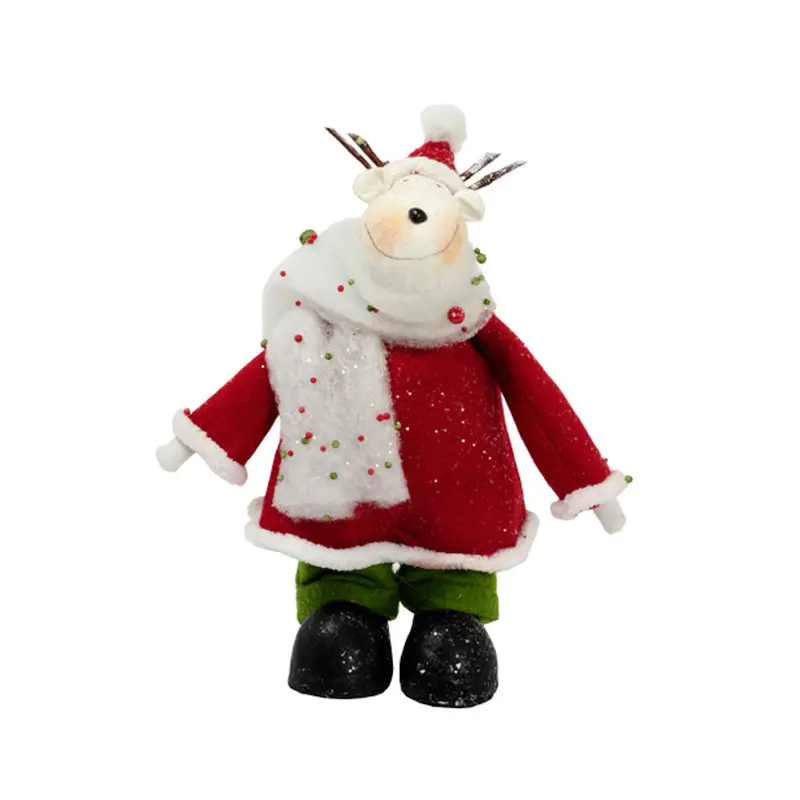 Red And Green Reindeer Ornament – Resin & Cotton, 20X10X25 Cm 1