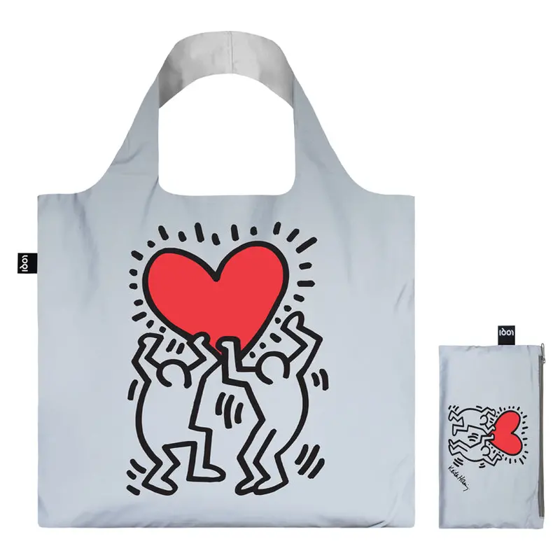 Reflective Keith Haring Dancing Heart Shopping Bag – 50×42×69 Cm 1