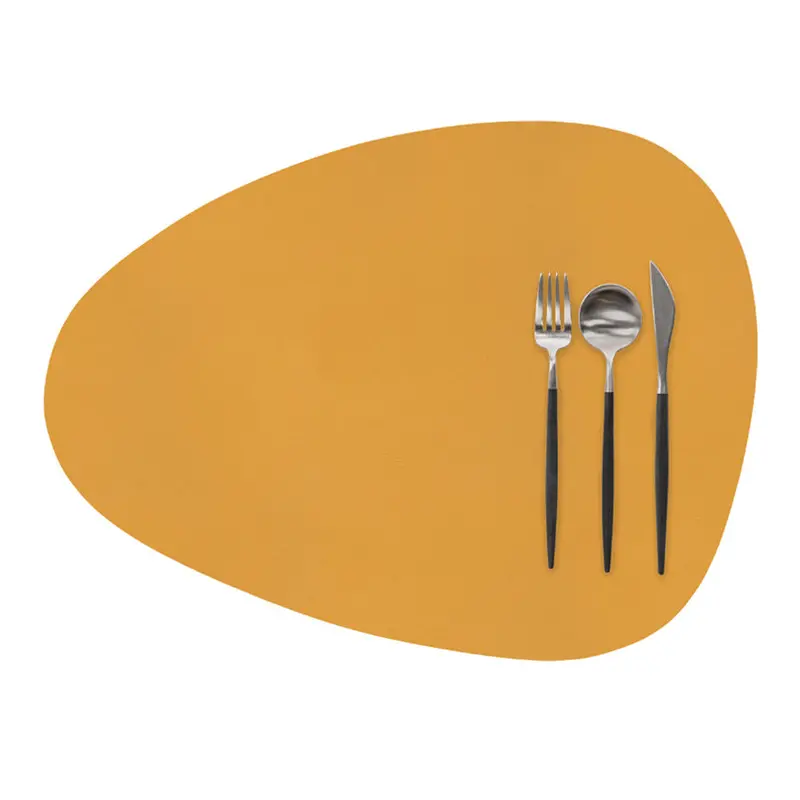 Reversible American-Style Drop Cloth Table Mat "Togo" – 43×32Cm Teardrop Shape 1