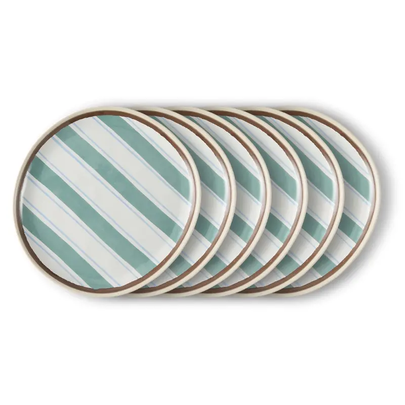 Riviera Ceramic Side Plates – 22Cm, Set Of 6 1