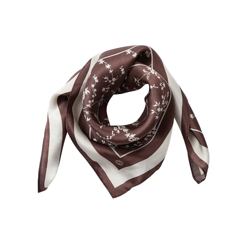 Rossi 1 Brown Silk Scarf 1