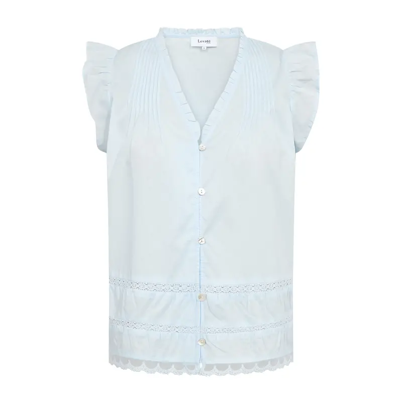 Rosy 2 V-Neck Top In Light Blue 1