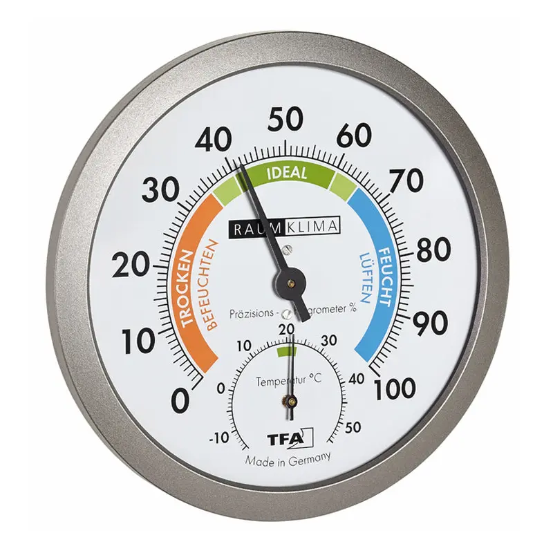 Round Analog Thermohygrometer, 12 Cm Diameter × 3.7 Cm Depth 1