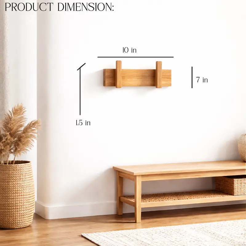 Rustic Wooden Wall-Mounted Coat Rack – Entryway Organizer With Hooks For Hats, Jackets & Accessories 1
