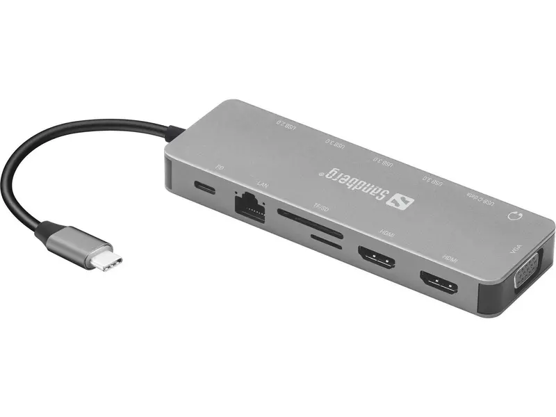 Sandberg 13-In-1 Usb-C Travel Dock – All-In-One Portable Station 1
