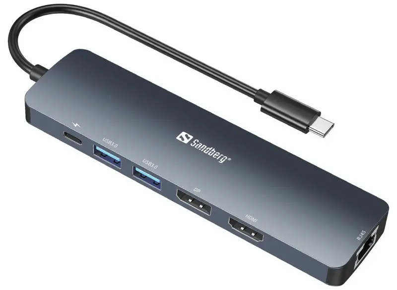 Sandberg Usb-C 8K Display Dock – 10Gbps Data + Triple Monitor Support (136-43) 1
